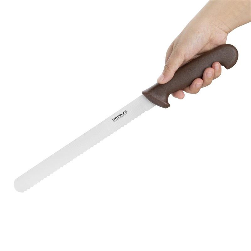 Hygiplas Serrated Knife Brown 24.8cm