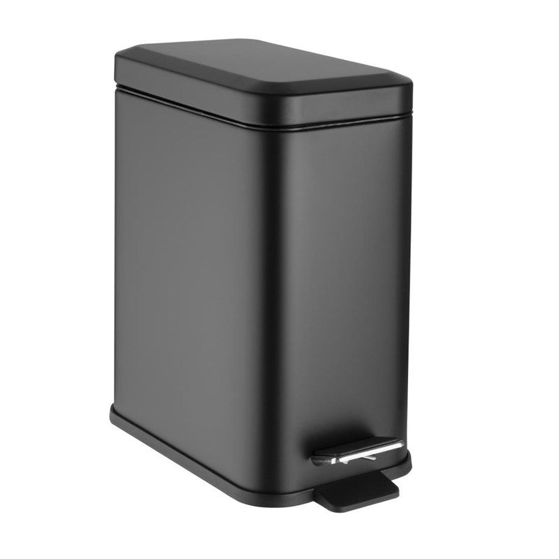 Jantex Slim Washroom Waste Bin Black 5Ltr