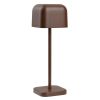 Olympia L&aacute;mpara de mesa Lucca con c&uacute;pula cuadrada en casta&ntilde;o, 200 mm