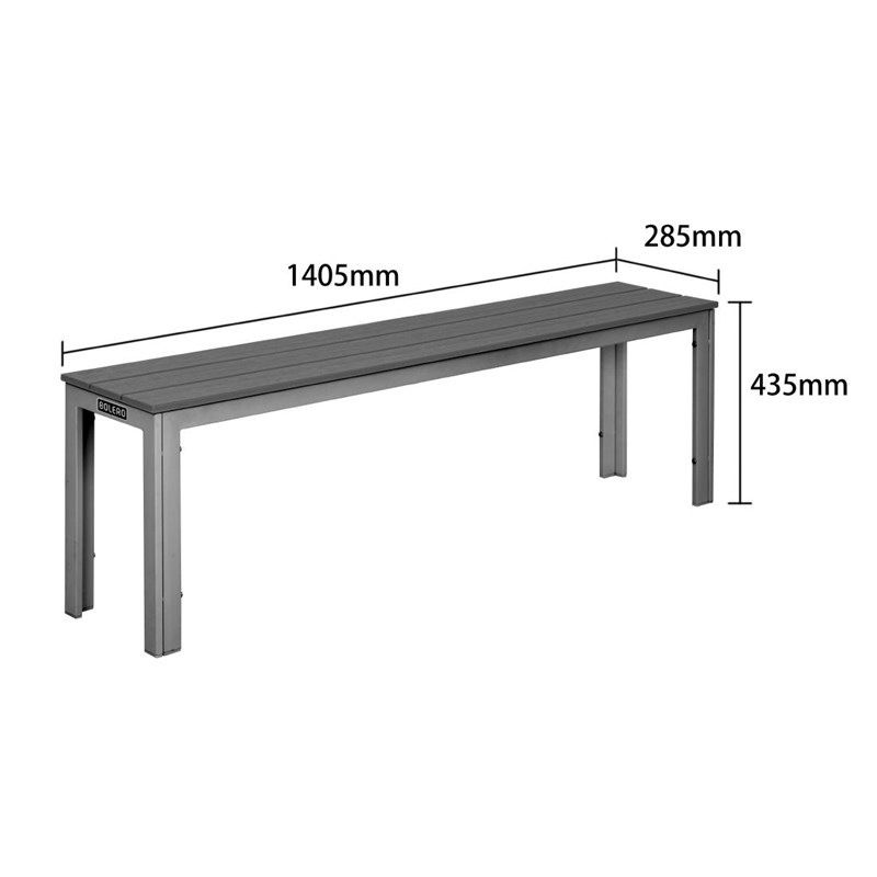 Bolero Valletta Grey Slatted Benches (2 Pieces)
