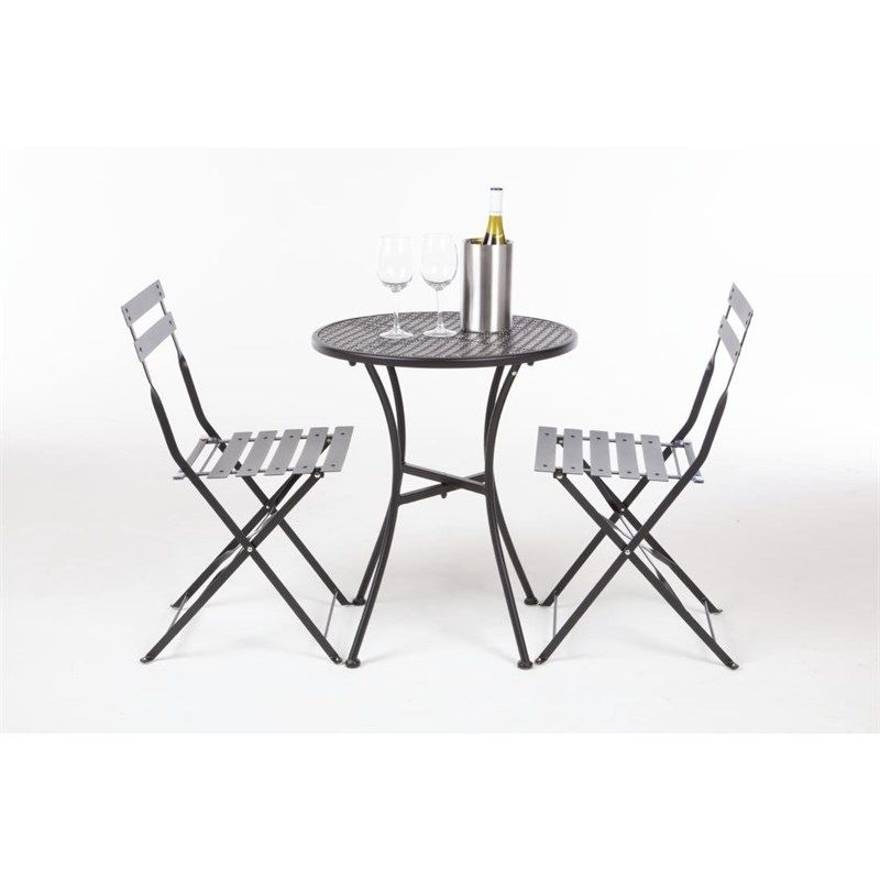 Bolero Rundt bistrobord i st&aring;l, sort, 60 cm (15 stk.)