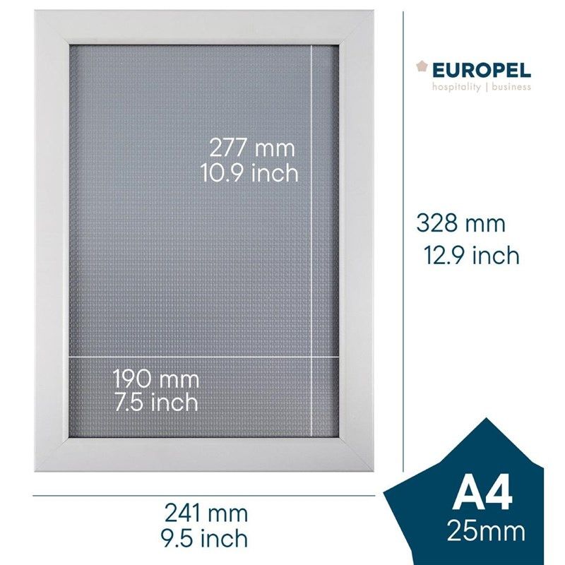 DTM Primera Europel Klickrahmen A4 25mm Mattwei&szlig;
