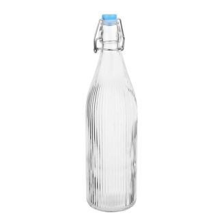 Olympia Botellas de agua con tapa abatible acanalada de 1 litro (paquete de 6)