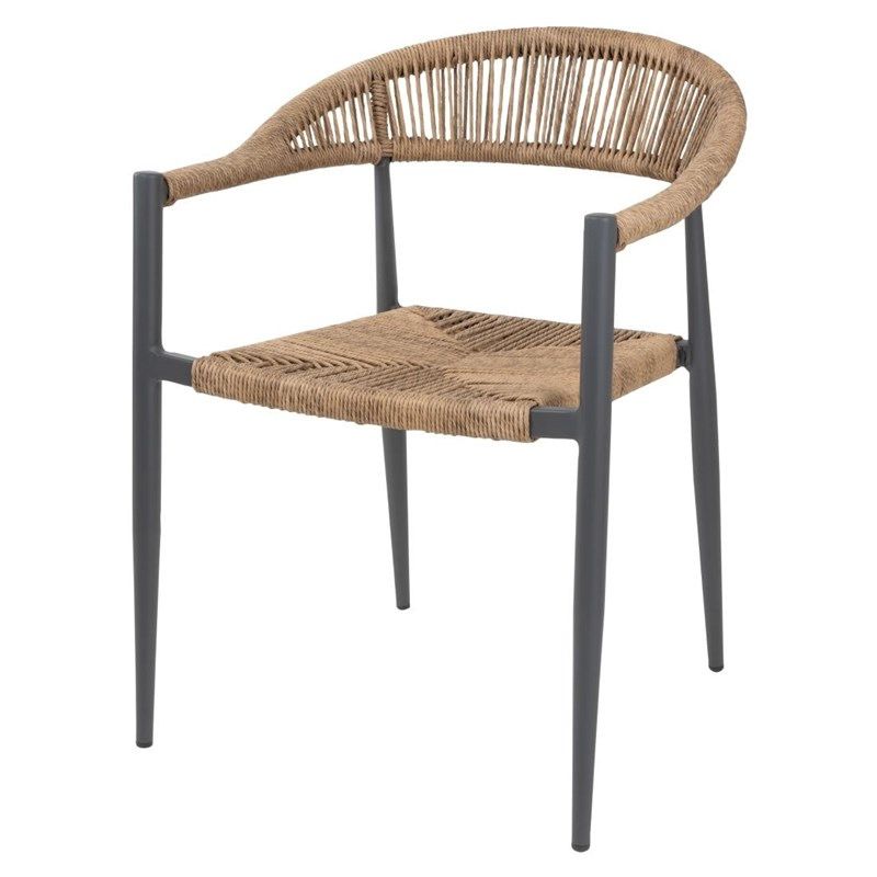 Bolero Eden PE flettet rattan udend&oslash;rs l&aelig;nestole naturfarvet (4 stk.)