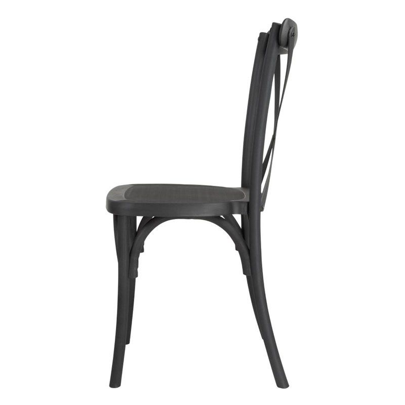 Bolero Manhattan Cross-Back Plastic Chairs Black (Set of 4)