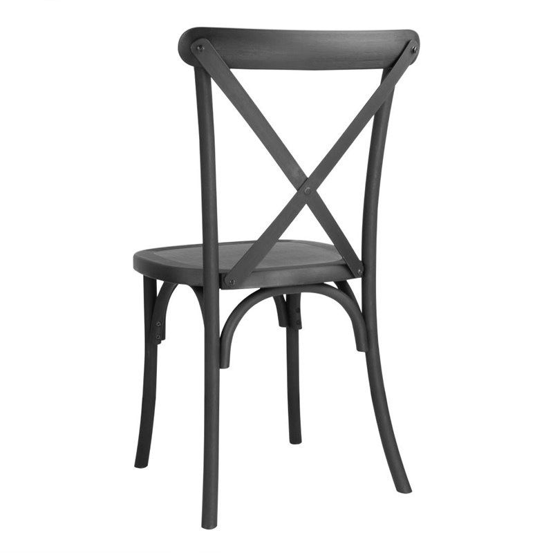 Bolero Manhattan Cross-Back Plastic Chairs Black (Set of 4)