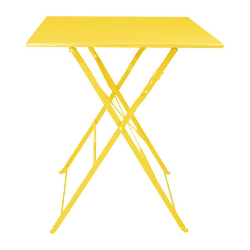 Bolero Perth Soft Yellow Sidewalk Style Square Table 600mm
