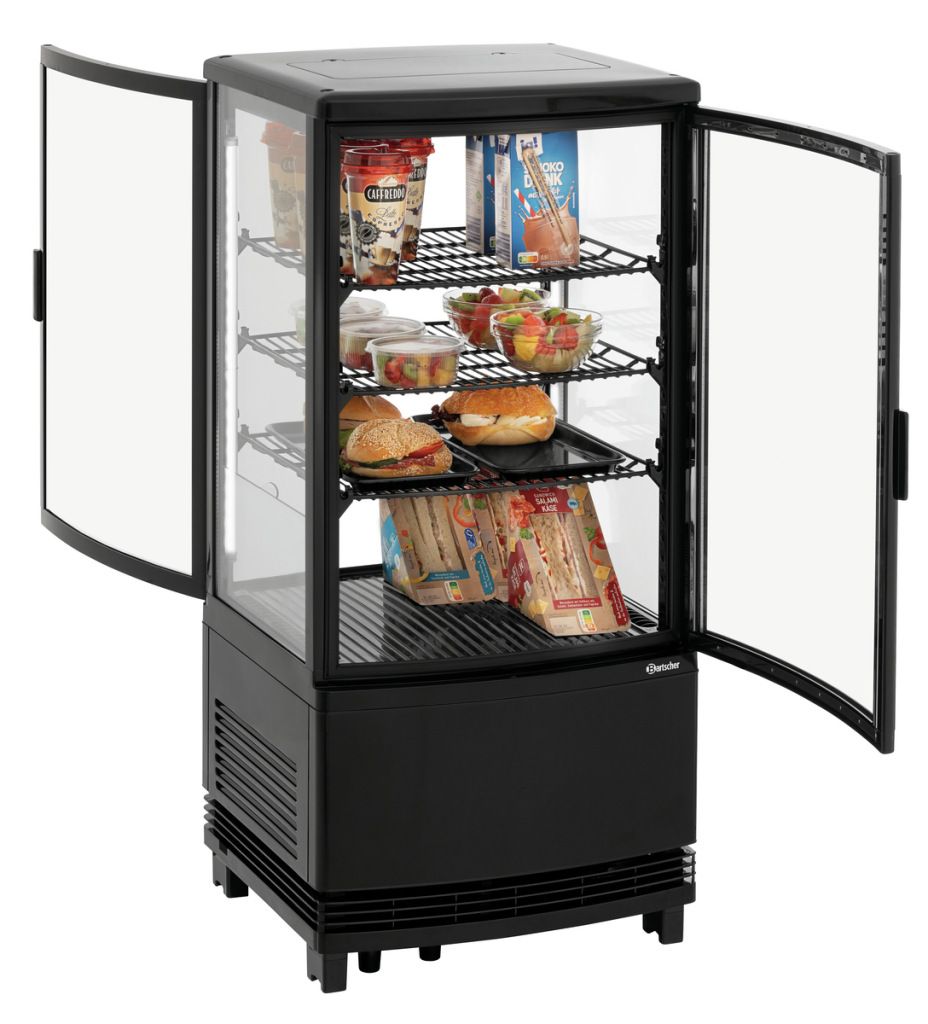 Mini vitrine refrigerada Bartscher 75L2T preta