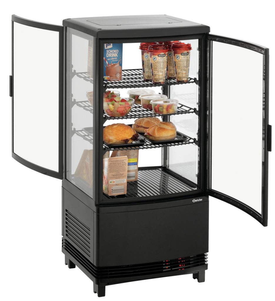 Mini vitrine refrigerada Bartscher 75L2T preta