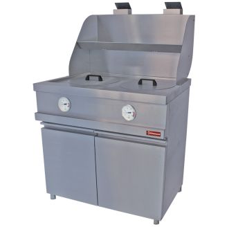 Friteuse gaz Diamond &agrave; commande manuelle - 2 cuves rondes