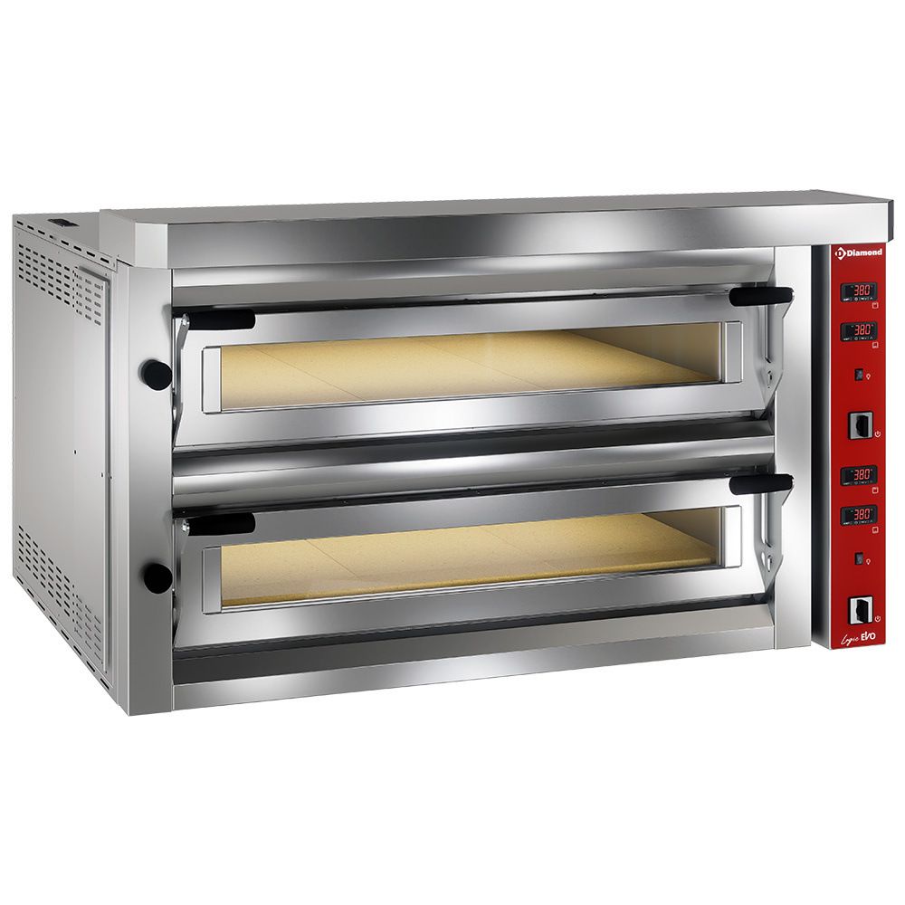 Diamond Elektrisk pizzaugn, 2x6 pizzor 350mm - helt eldfast sten