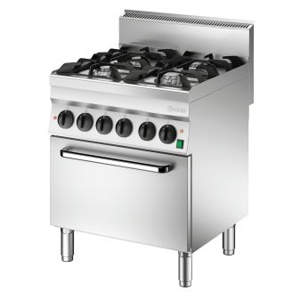 Bartscher gas stove 650, b700, 4-burner, electric oven