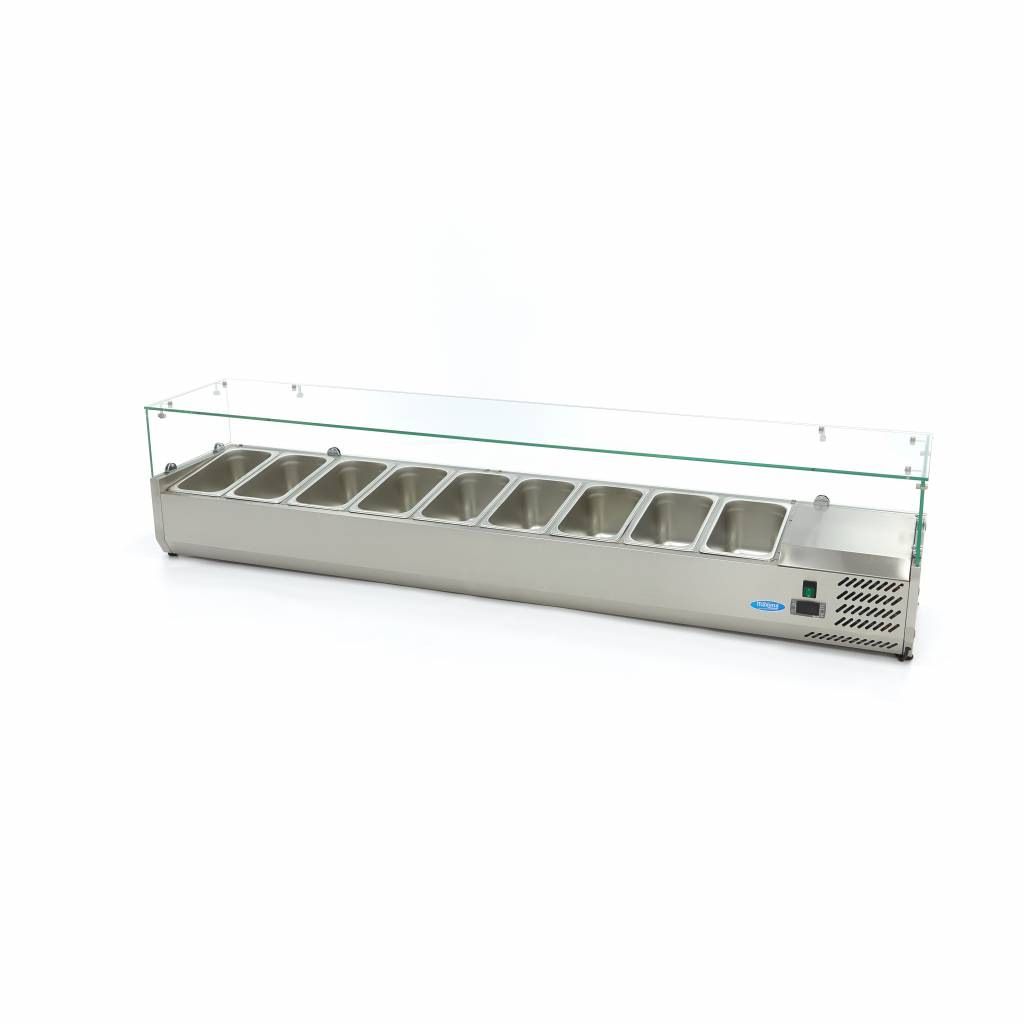 Maxima Vitrine refrigerada com montagem superior - 200 cm - 9 cont&ecirc;ineres GN 1/3
