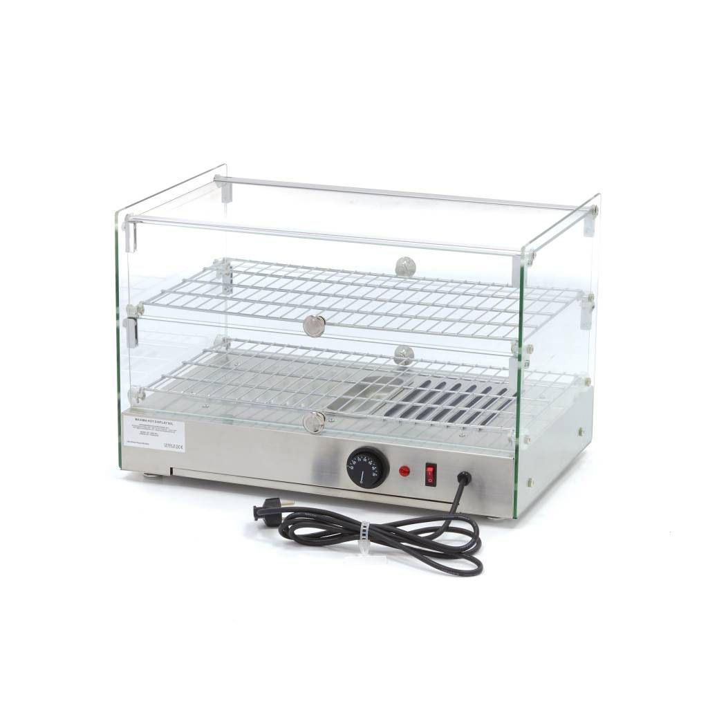Maxima Opvarmet vitrineskab - 50 L - 55 cm - 2 niveauer