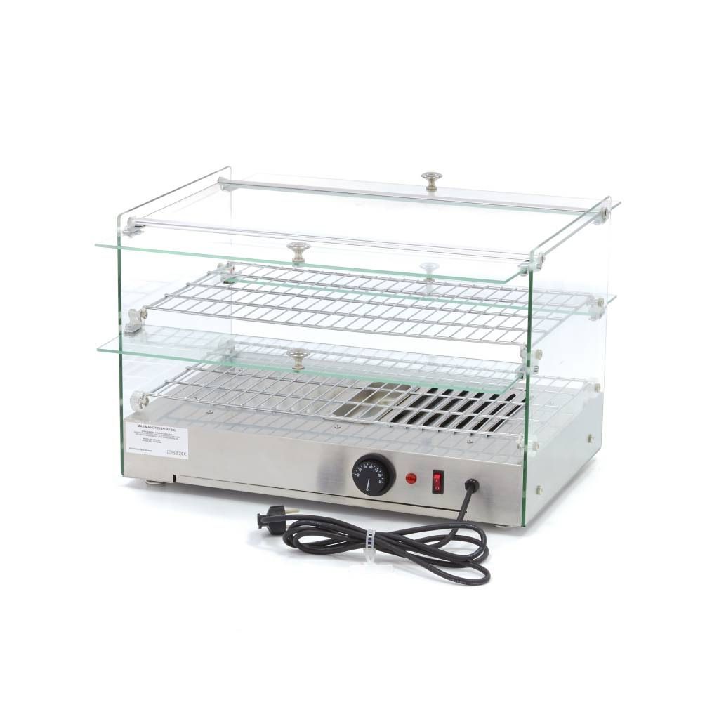 Maxima Opvarmet vitrineskab - 50 L - 55 cm - 2 niveauer