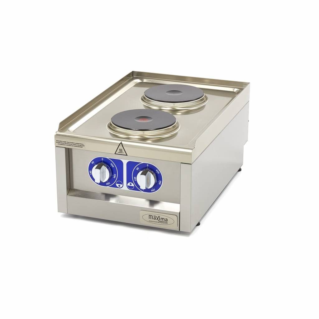 Maxima Kookplaat Horeca - 2 Pitten - Enkel - 60 cm Diep - Elektrisch