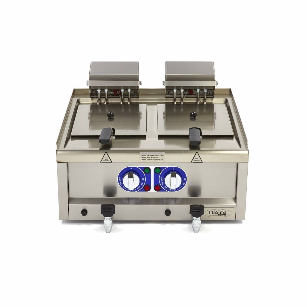 Maxima Freidora - 2 x 10 L - 2 cestas - con grifo - 400 V