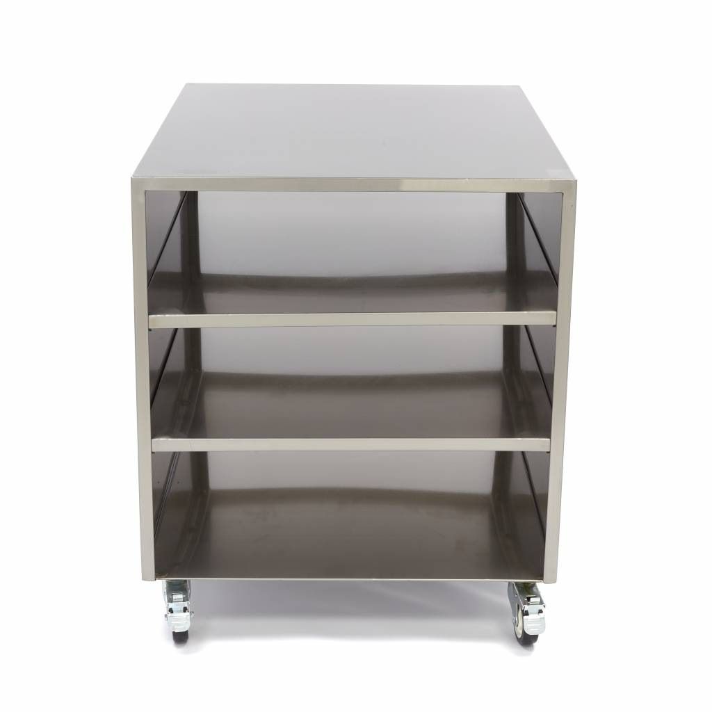 Maxima Rostfritt st&aring;lbas - 60 x 80 cm - 120 kg lastkapacitet - hjul