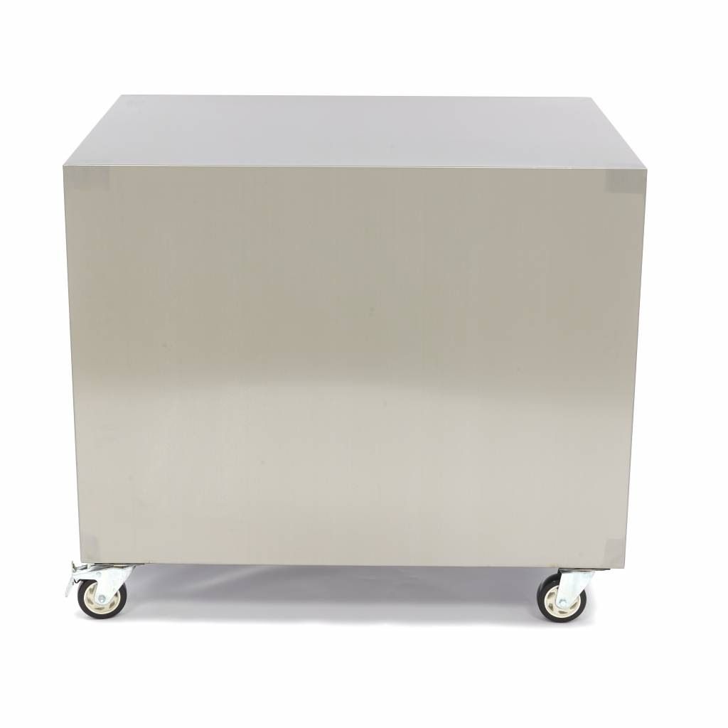 Maxima Rostfritt st&aring;lbas - 60 x 80 cm - 120 kg lastkapacitet - hjul