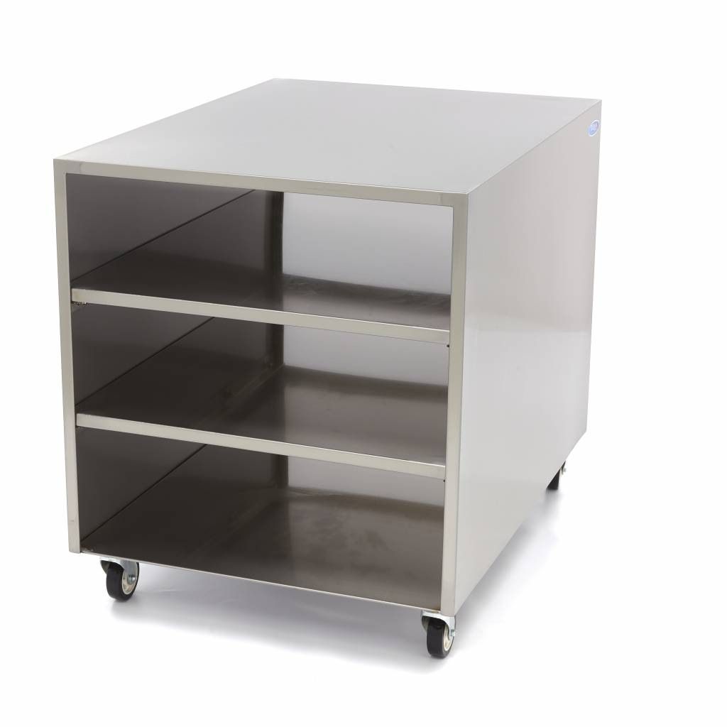 Maxima Rostfritt st&aring;lbas - 60 x 80 cm - 120 kg lastkapacitet - hjul