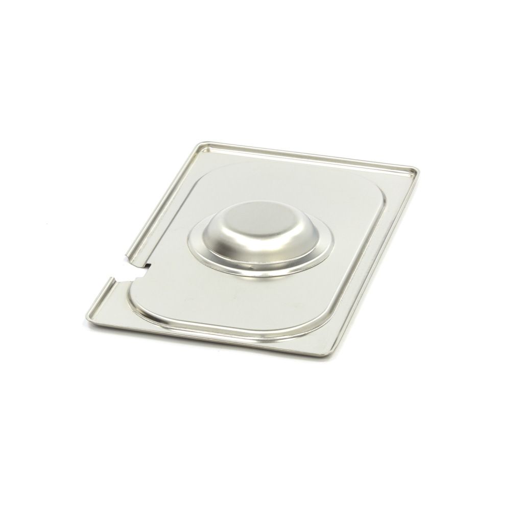 Maxima Couvercle Gastronorme - 1/4 GN - Acier inoxydable - avec d&eacute;coupe