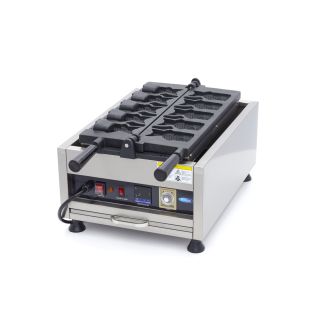 Maxima Plancha para gofres - 5 piezas - Forma de pez/taiyaki - Giratoria - Digital