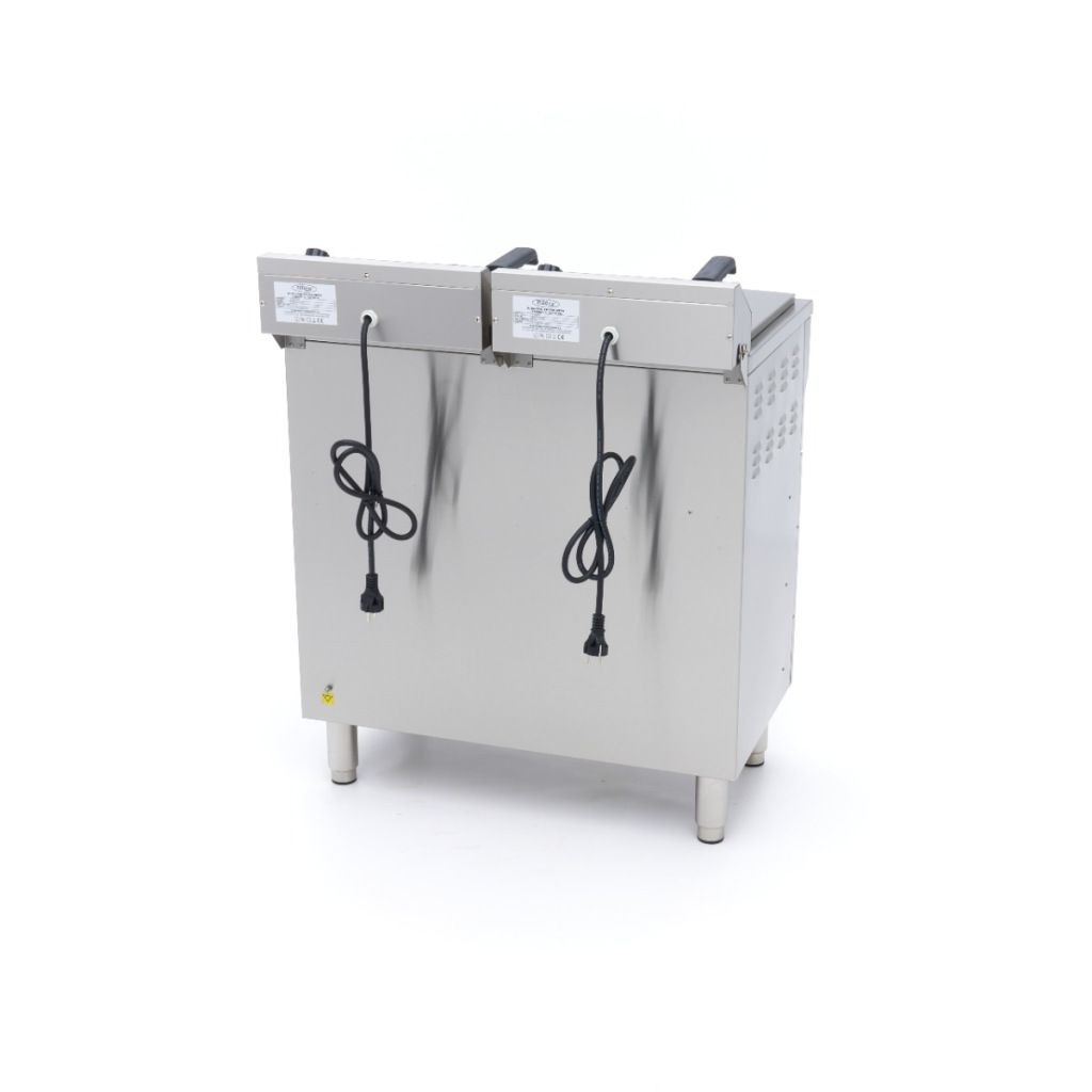 Maxima Freidora - 2 x 16 L - 2 cestas - con grifo y espacio de almacenamiento - 230 V