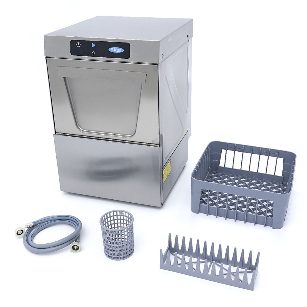 Maxima Glazenspoelmachine - 35x35 cm - met Afvoer & Glansspoel - 230V