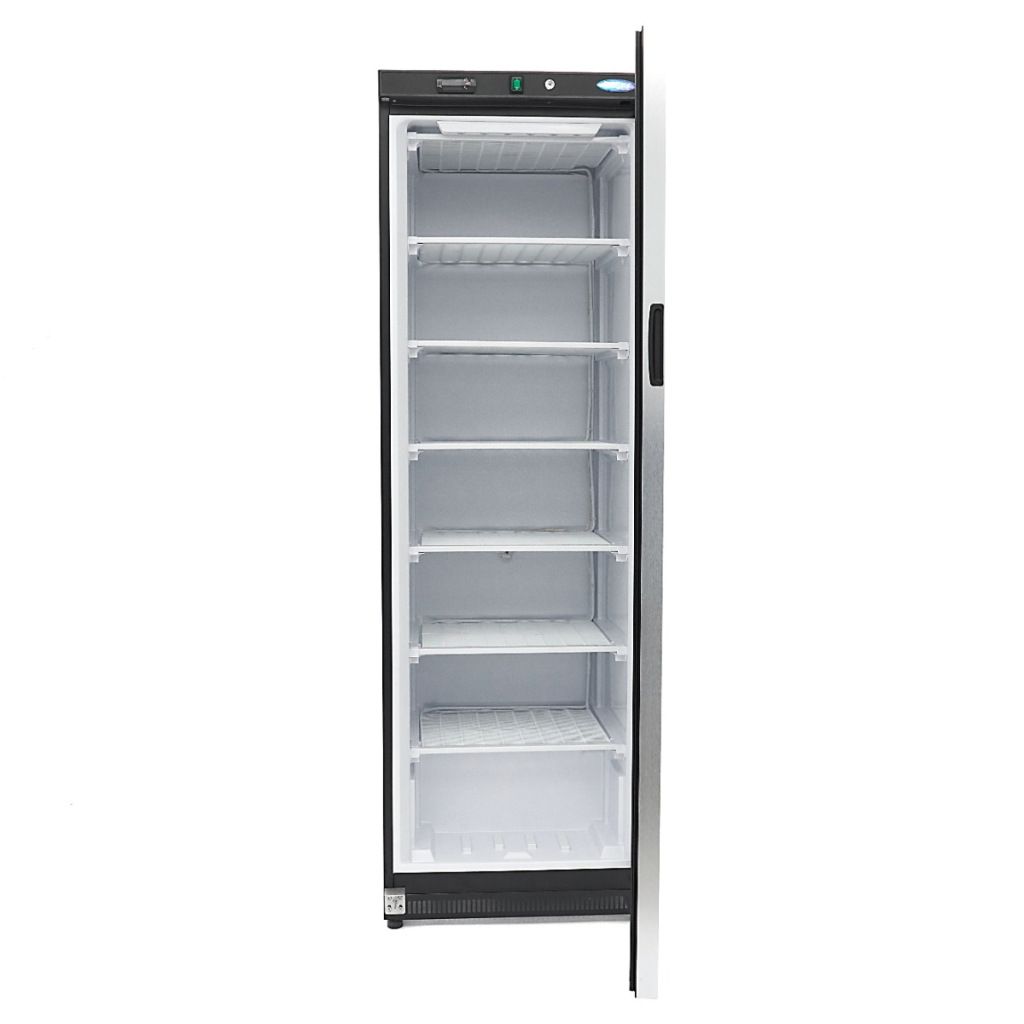 Maxima Vrieskast - 400 L - Zwart - met Glazen Deur
