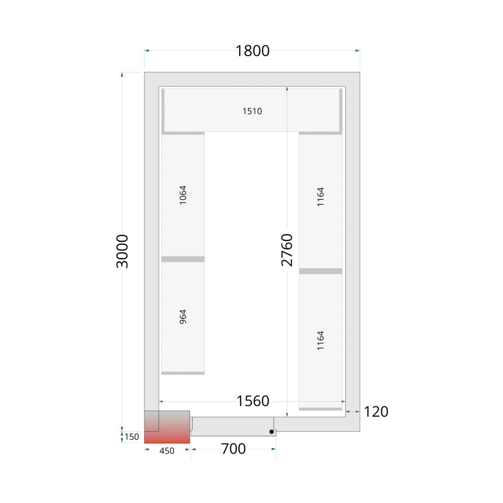 Kit de sistema de estanter&iacute;as Tefcold - CRNF1830