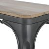 Bolero Bistrobank mit Beinen aus Mangoholz und dunkelgrauen Elementen, 1000 mm (2 St&uuml;ck)