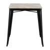 Bolero Table de bistrot avec plateau &agrave; lattes en bois de manguier et pieds noirs, 650 mm