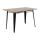 Bolero Table de bistrot avec plateau &agrave; lattes en bois de manguier et pieds noirs, 1200 mm