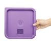 Hygiplas Tapa cuadrada para recipientes de almacenamiento de alimentos, morada, grande