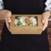 Fiesta Recyclable cajas de ensalada con ventana de PET