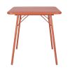 Bolero Mesa cuadrada de listones de acero de terracota - 700 mm