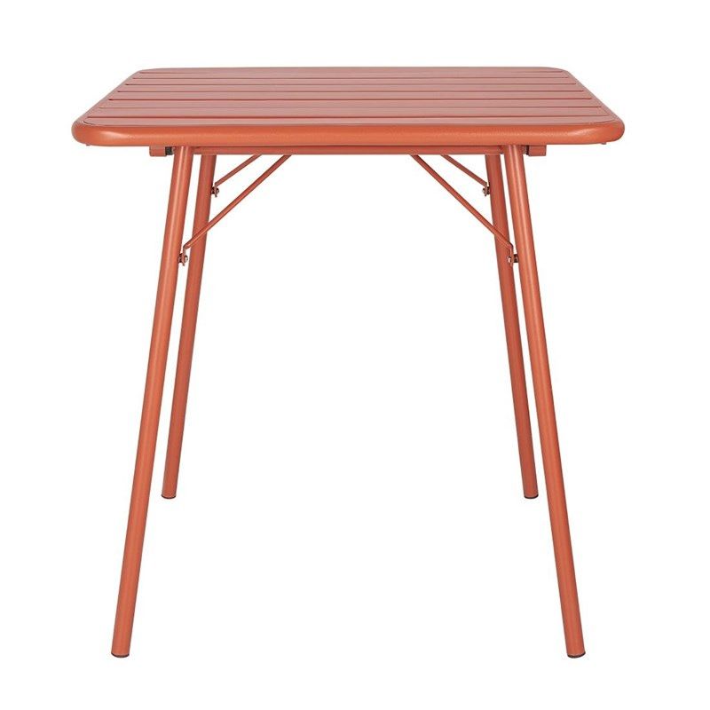 Bolero Mesa cuadrada de listones de acero de terracota - 700 mm