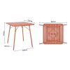 Bolero Mesa cuadrada de listones de acero de terracota - 700 mm