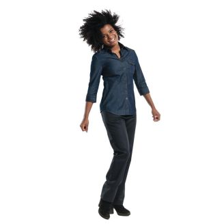 Chaud Devant Blue Denim Stretch women's blouse three-quarter sleeves