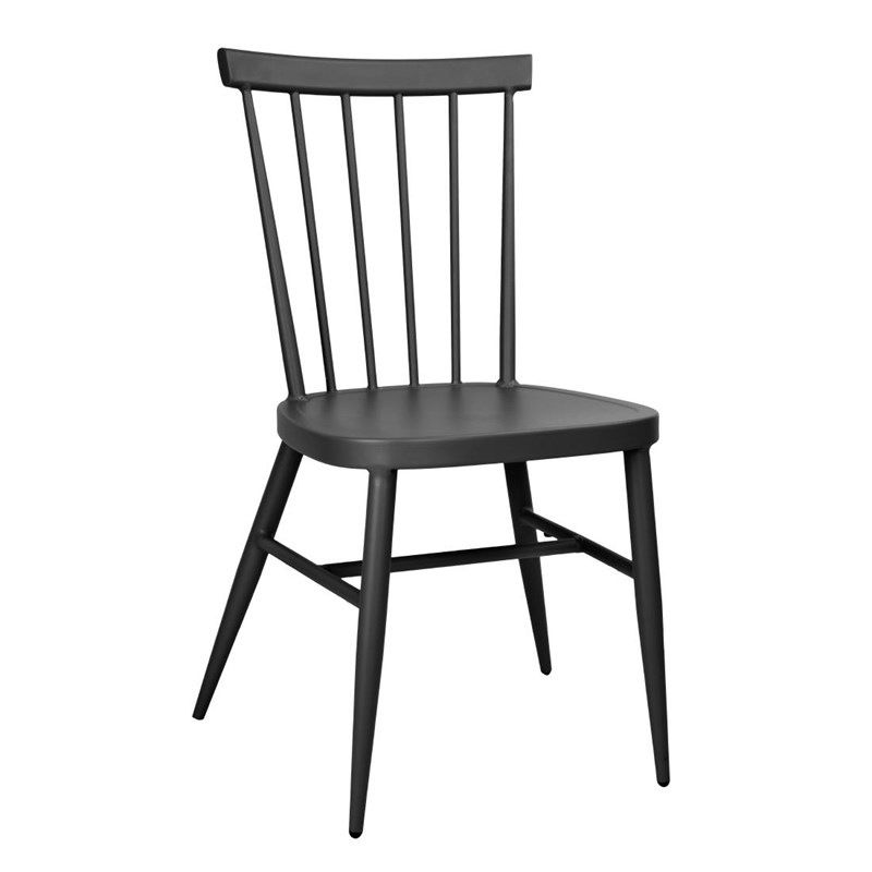 Bolero Windsor Aluminum Black Chairs (4 Pieces)
