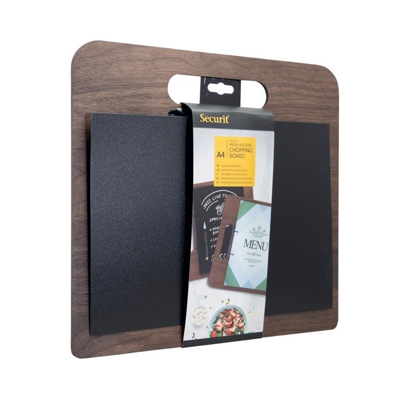 Securit Menu de la gamme Walnut Planche &agrave; d&eacute;couper avec reliure &agrave; anneaux