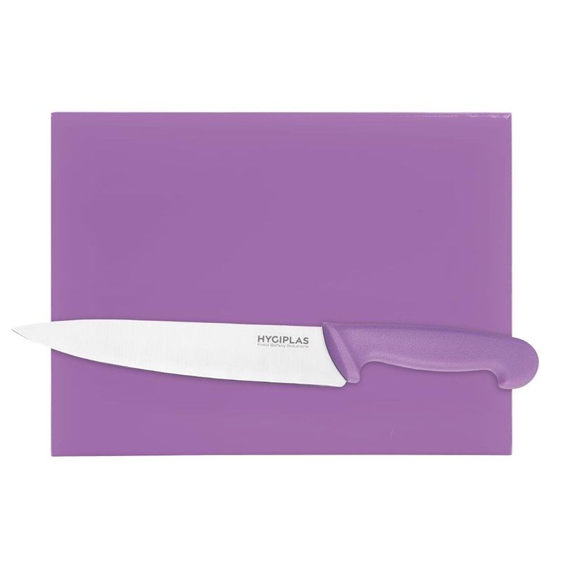 Hygiplas Planche &agrave; d&eacute;couper violette en PEHD - 600 x 450 x 12 mm