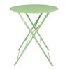 Bolero steel folding table round light green 595mm