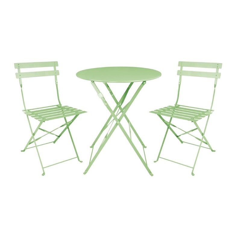 Bolero steel folding table round light green 595mm