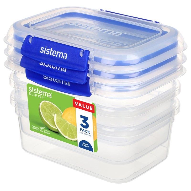 Sistema Klip It Plus pudełko do przechowywania 1L (3 sztuki)