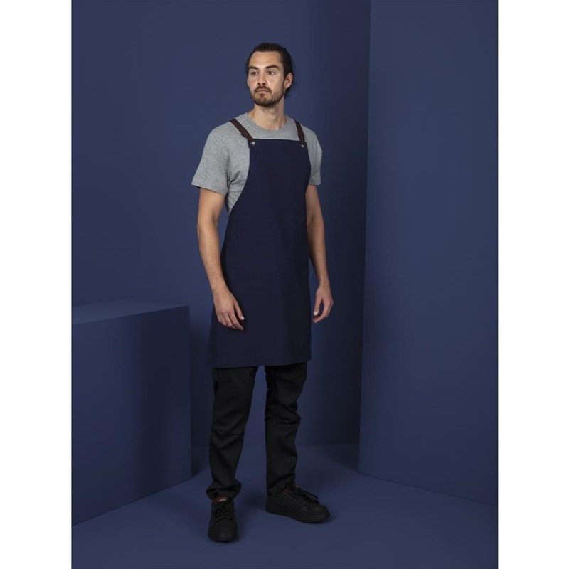 Southside Cotton canvas halterschort marineblauw