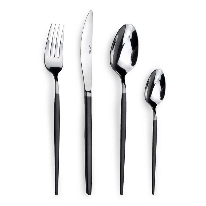 Amefa Faca de mesa soprano preta (12 pe&ccedil;as)