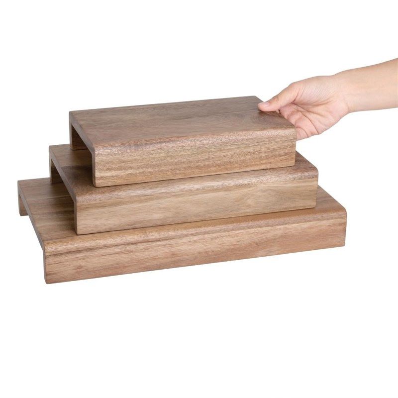 Olympia FSC acaciahouten set van 3 verhogers (3 Stuks)