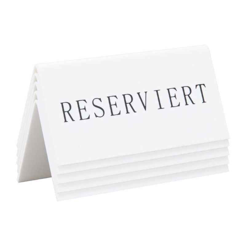 Panneau de r&eacute;servation de s&eacute;curit&eacute; allemand - R&eacute;serv&eacute; (5 pi&egrave;ces)