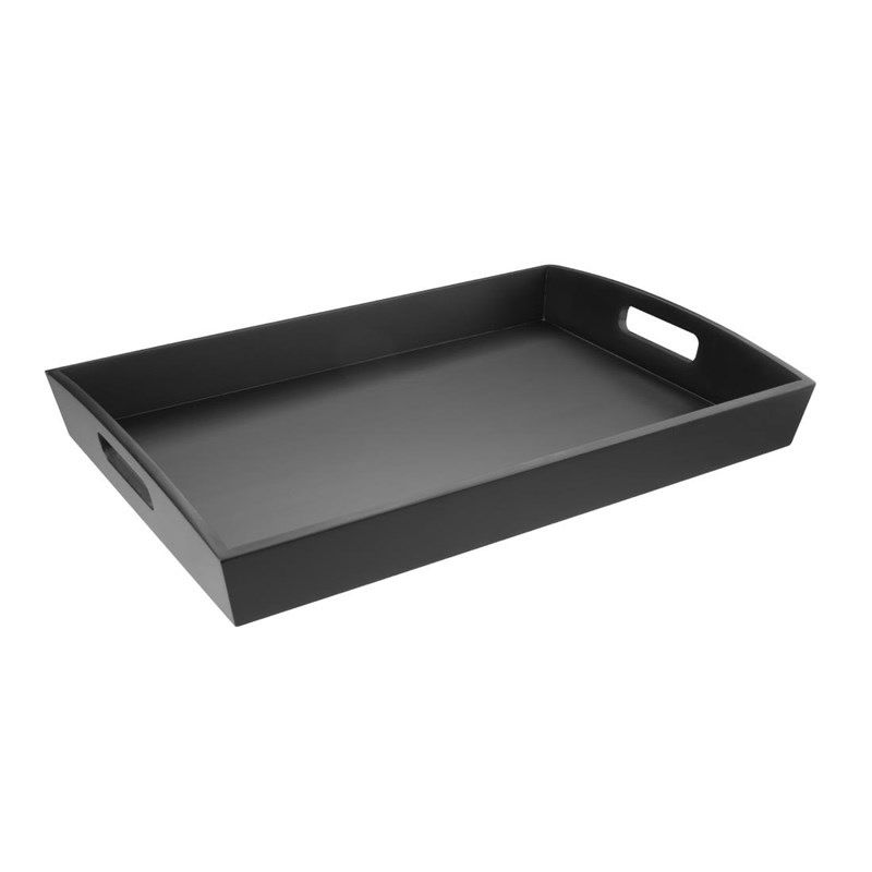 Olympia Gro&szlig;es Tablett aus schwarzem Bambus &ndash; 510 x 350 x 70 mm